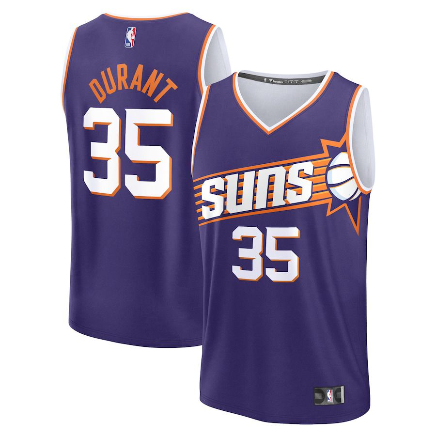 Men Phoenix Suns #35 Kevin Durant Fanatics Branded Purple Icon Edition 2023-24 Fast Break Replica NBA Jersey